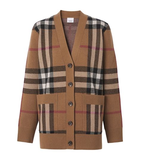 women burberry cardigan|Burberry check wool cardigan.